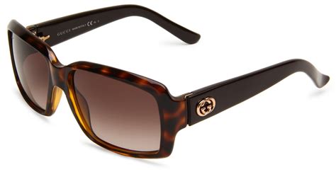 Gucci Rectangular Sunglasses in Havana & Brown.